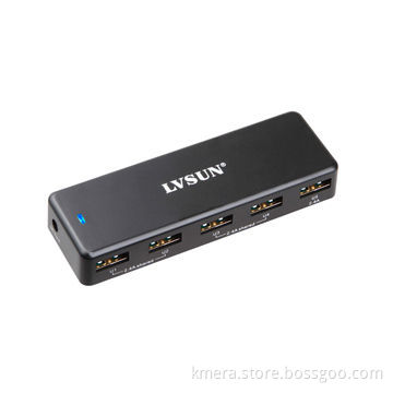 Portable Mobile Phone Charger with 5 Independent USB Ports, Charge 5 iPhone or 3 iPad Simultaneously